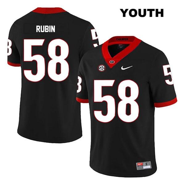 Georgia Bulldogs Youth Hayden Rubin #58 NCAA Legend Authentic Black Nike Stitched College Football Jersey ISE4156UR